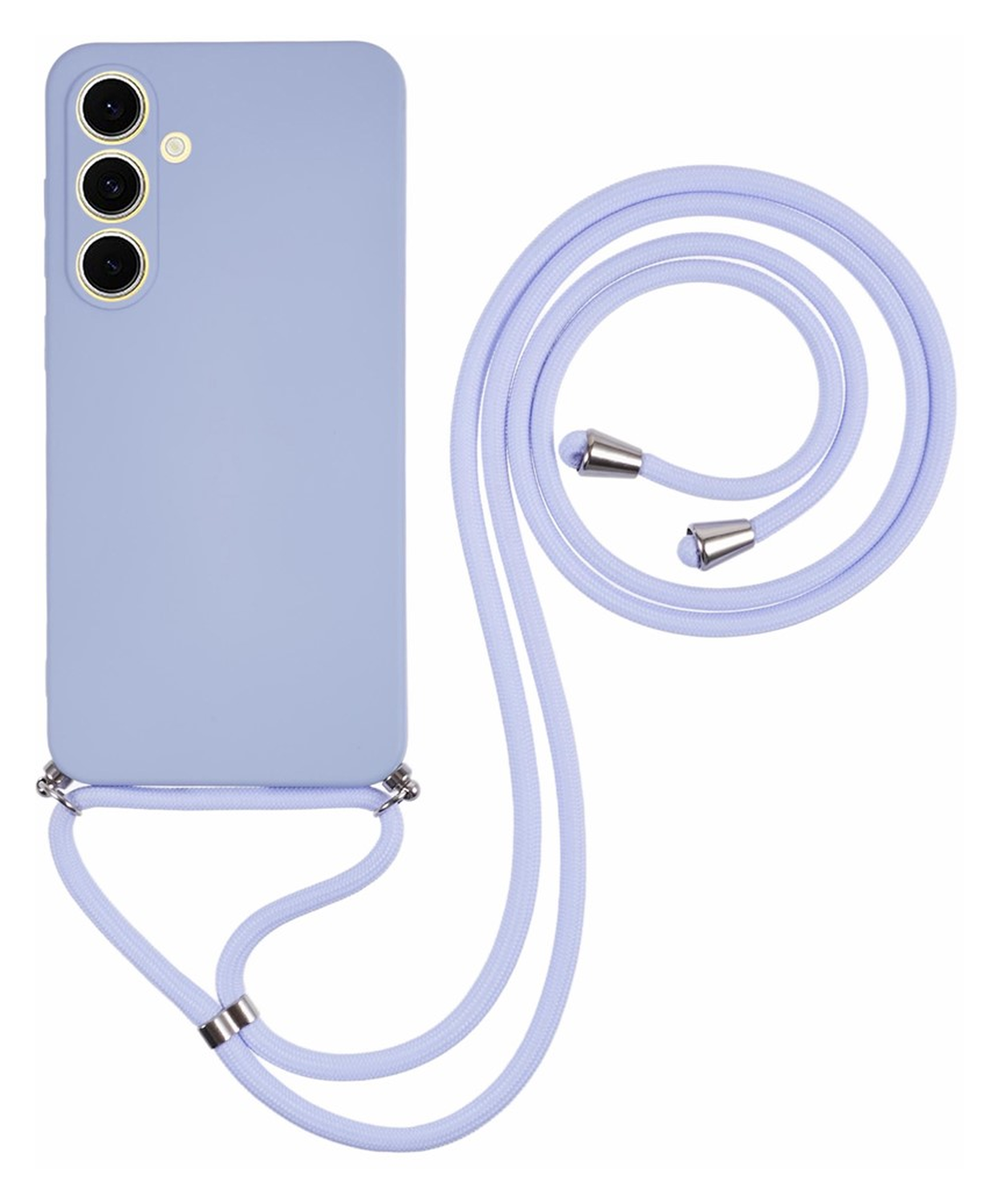 Samsung Galaxy S25 Hoesje met Koord en Camera Bescherming Back Cover Lichtpaars afbeelding 1