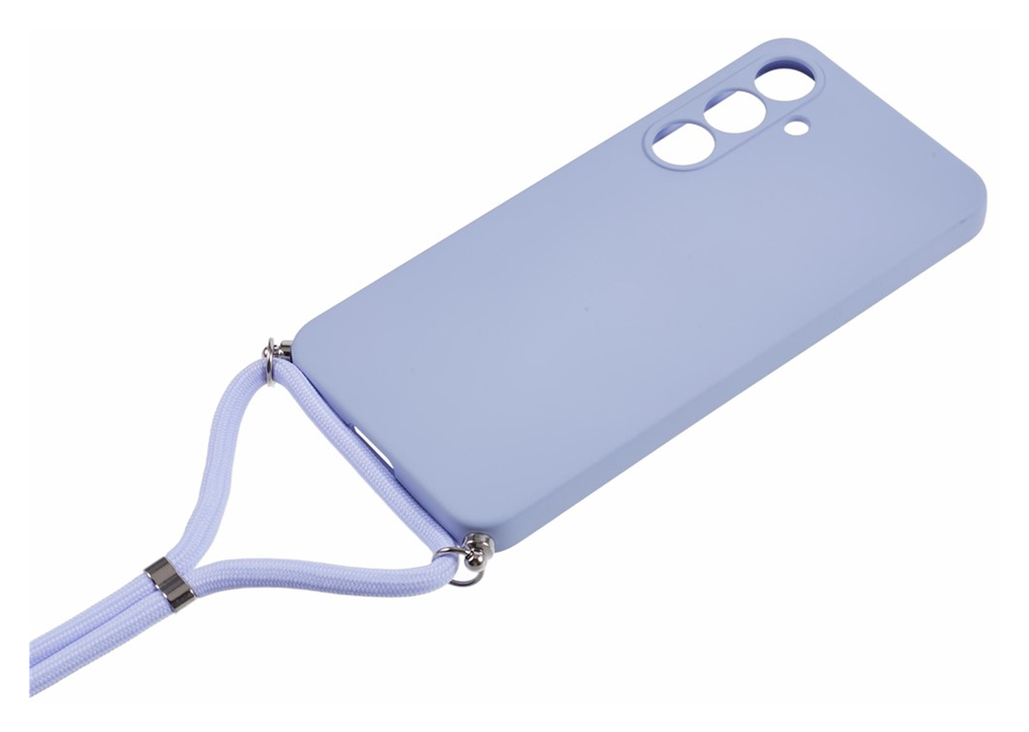 Samsung Galaxy S25 Hoesje met Koord en Camera Bescherming Back Cover Lichtpaars afbeelding 2