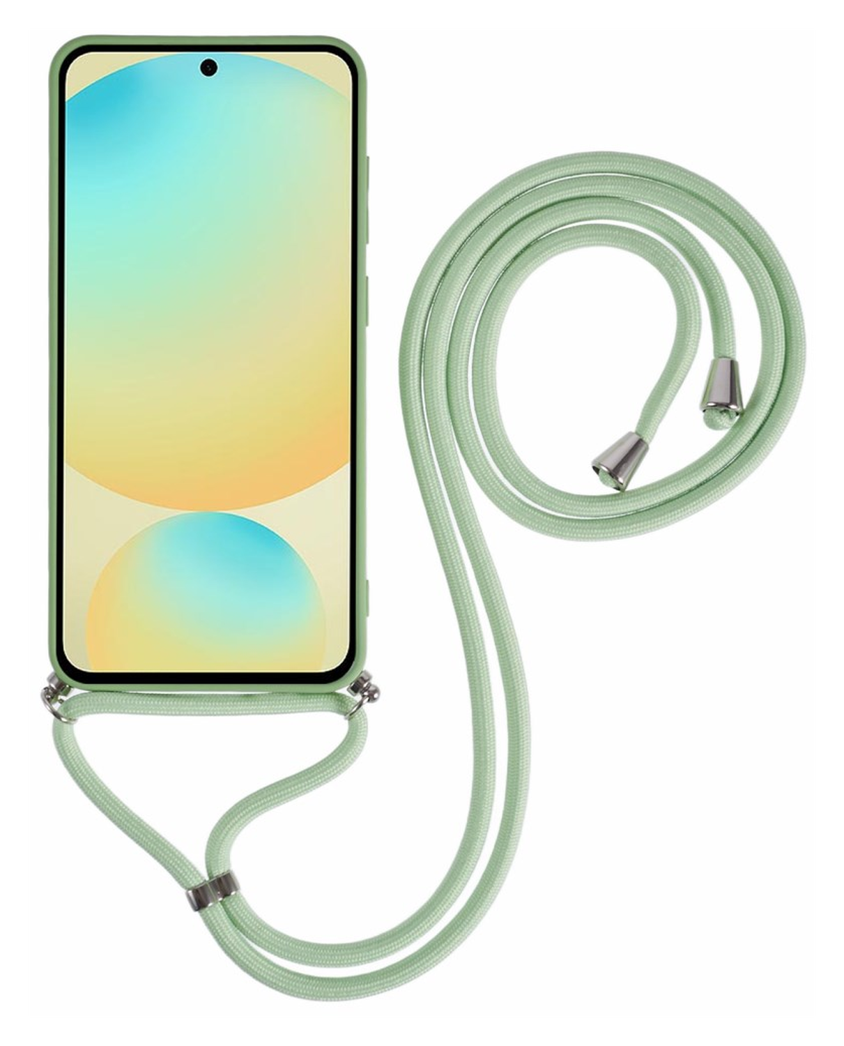 Samsung Galaxy S25 Hoesje met Koord en Camera Bescherming Back Cover Matcha afbeelding 6