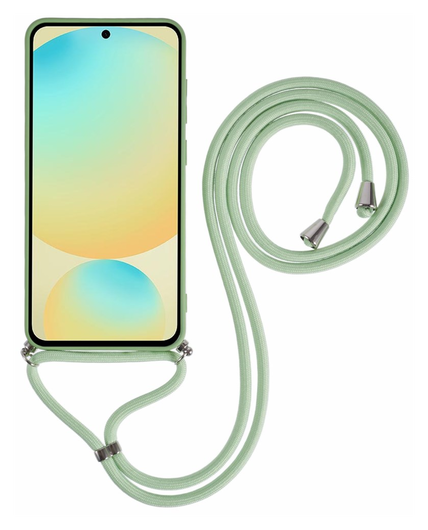 Samsung Galaxy S25 Hoesje met Koord en Camera Bescherming Back Cover Matcha afbeelding 6