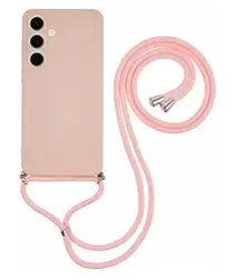 Samsung S25 Plus Hoesje met Koord en Camera Bescherming Back Cover Roze afbeelding