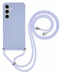 Samsung S25 Plus Hoesje met Koord en Camera Bescherming Back Cover Lichtpaars afbeelding