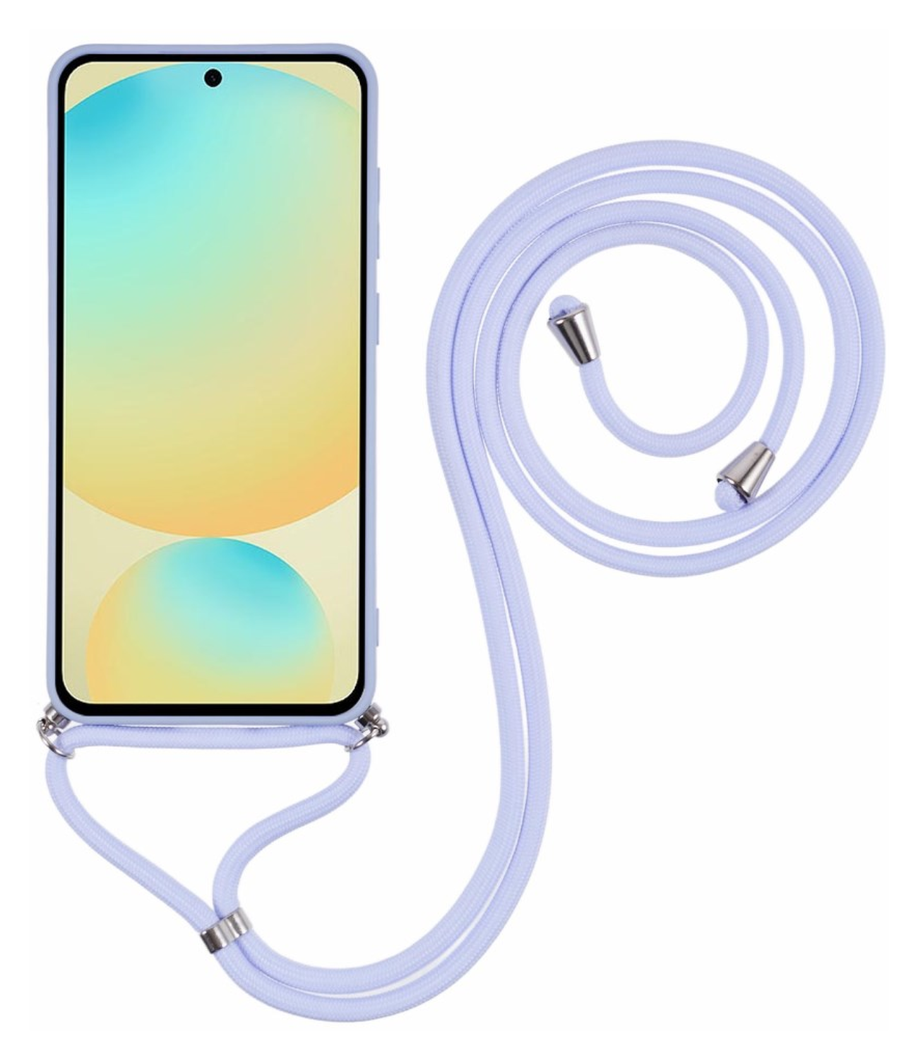 Samsung S25 Plus Hoesje met Koord en Camera Bescherming Back Cover Lichtpaars afbeelding 2