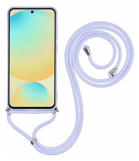 Samsung S25 Plus Hoesje met Koord en Camera Bescherming Back Cover Lichtpaars afbeelding 2