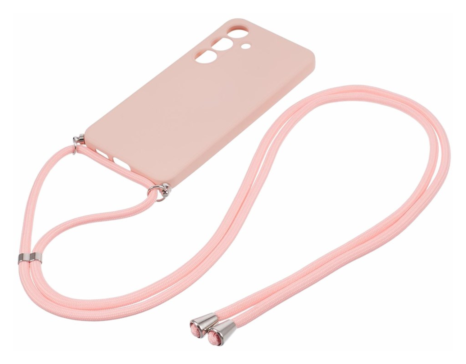 Samsung S24 Hoesje met Koord en Camera Bescherming Back Cover Roze afbeelding 6