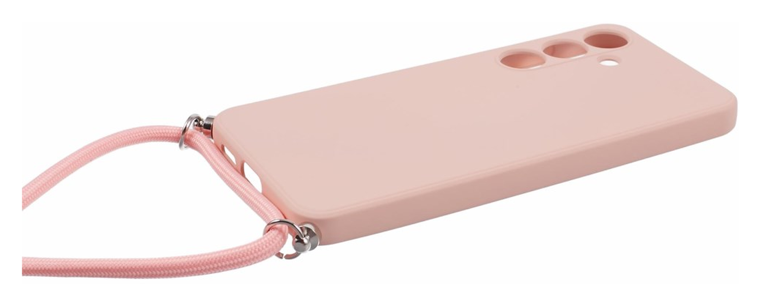 Samsung S24 Hoesje met Koord en Camera Bescherming Back Cover Roze afbeelding 7