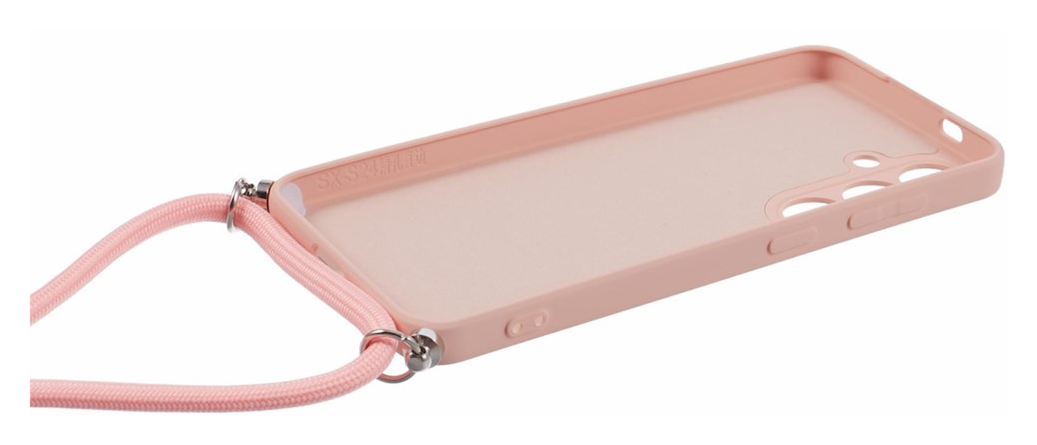 Samsung S24 Hoesje met Koord en Camera Bescherming Back Cover Roze afbeelding 8