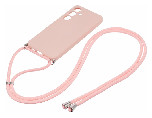 Samsung S24 Hoesje met Koord en Camera Bescherming Back Cover Roze afbeelding 7
