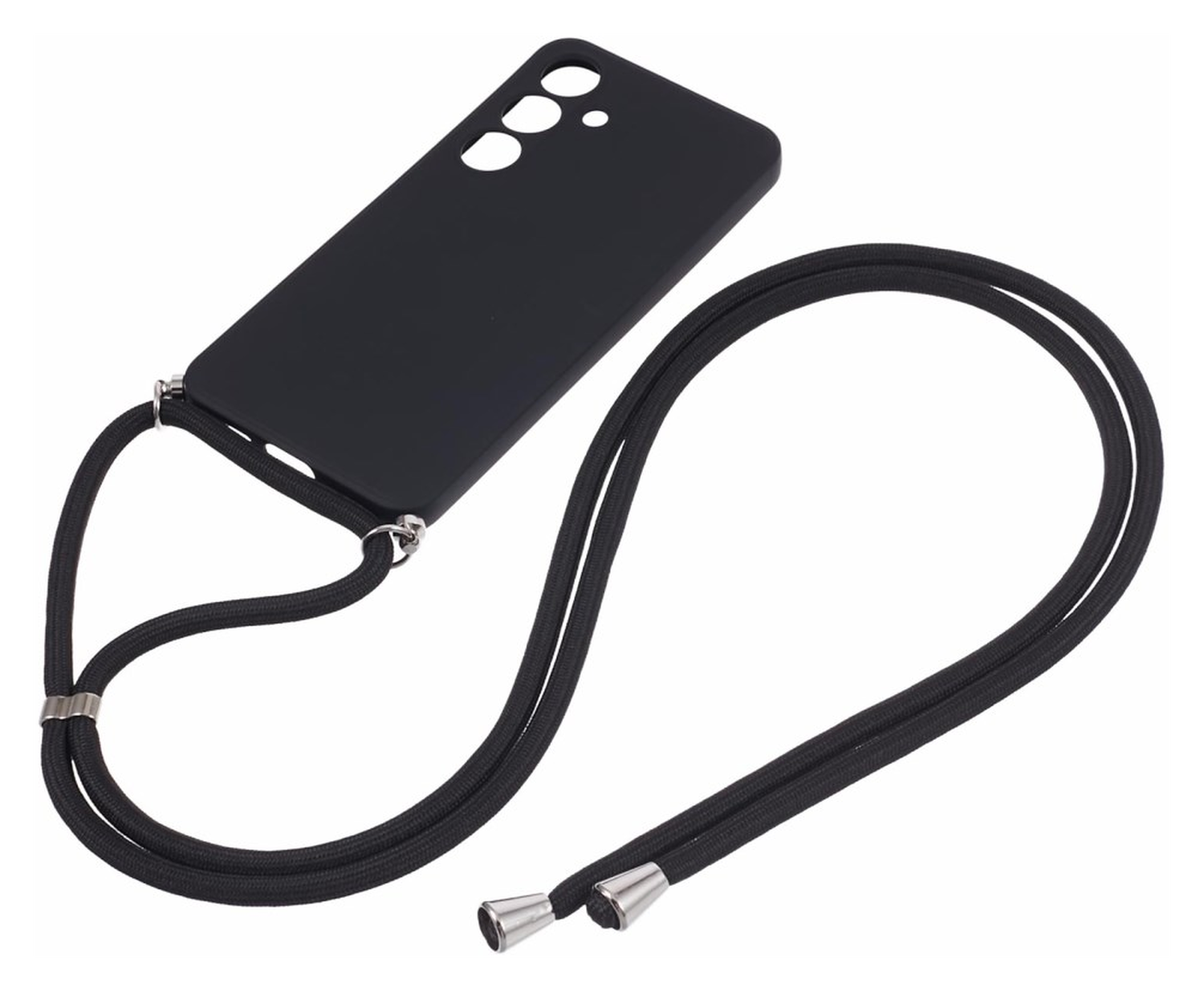 Samsung S24 Hoesje met Koord en Camera Bescherming Back Cover Zwart afbeelding 6