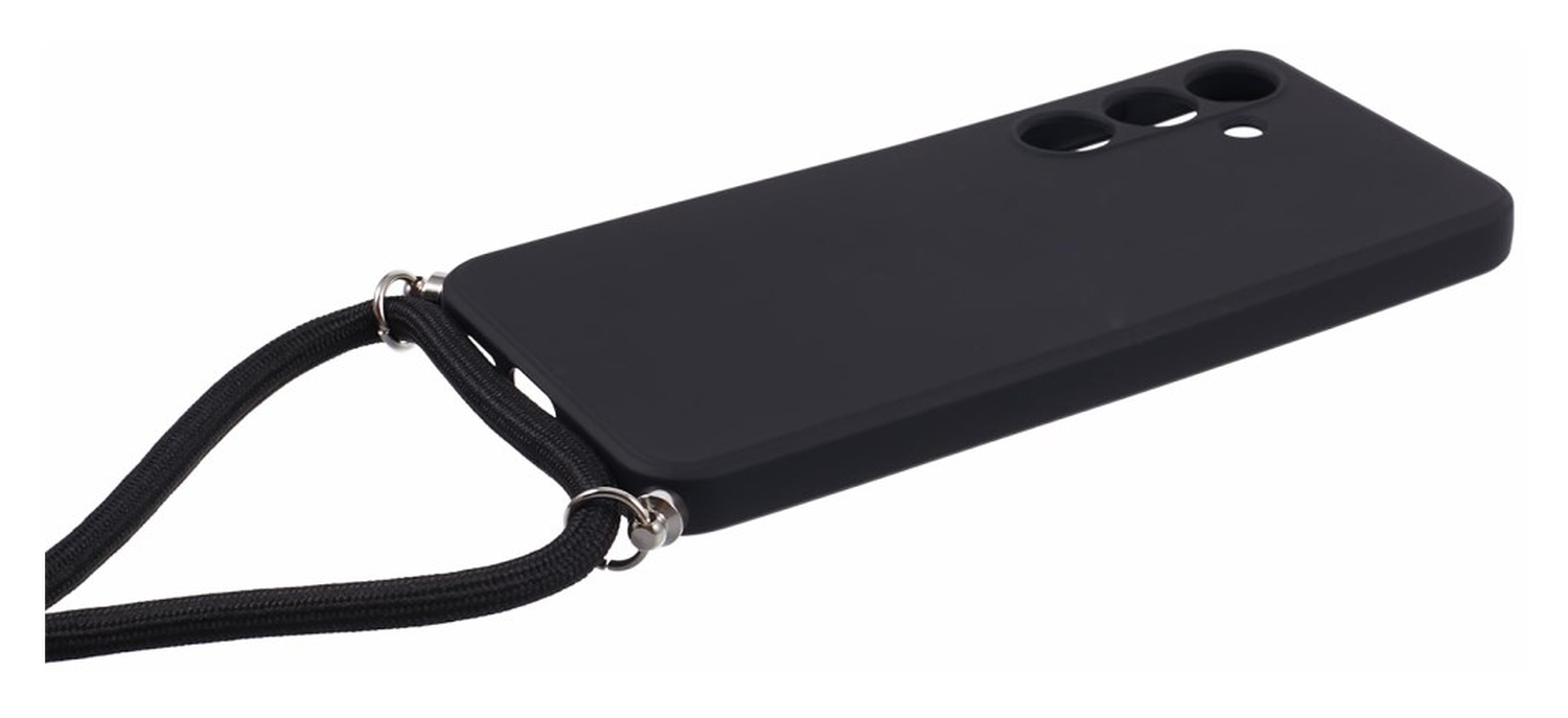 Samsung S24 Hoesje met Koord en Camera Bescherming Back Cover Zwart afbeelding 7
