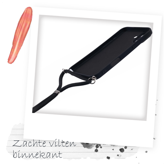Samsung S24 Hoesje met Koord en Camera Bescherming Back Cover Zwart afbeelding 5