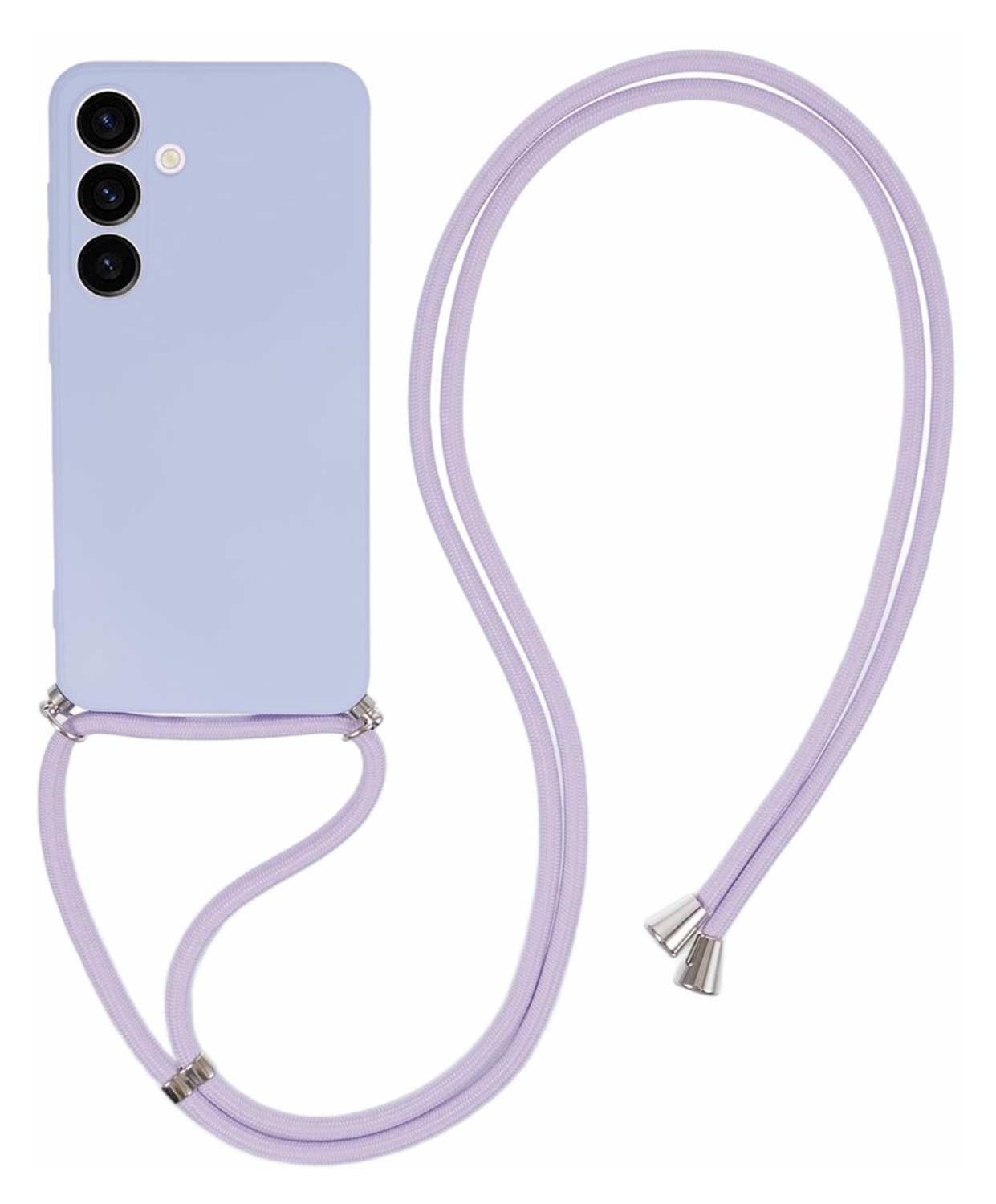 Samsung S24 Hoesje met Koord en Camera Bescherming Back Cover Lichtpaars afbeelding 1
