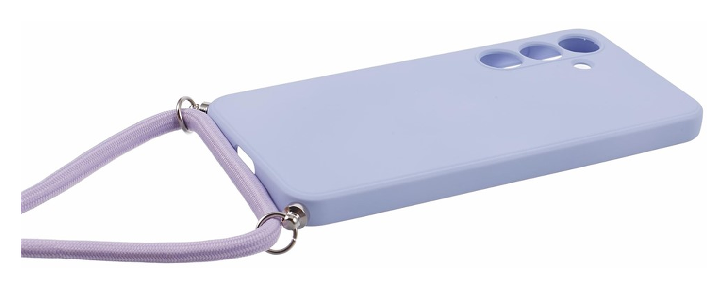 Samsung S24 Hoesje met Koord en Camera Bescherming Back Cover Lichtpaars afbeelding 7