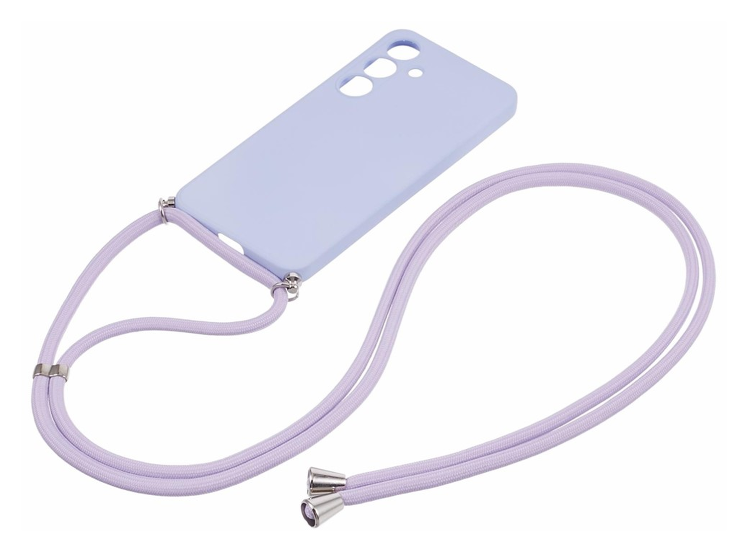 Samsung S24 Hoesje met Koord en Camera Bescherming Back Cover Lichtpaars afbeelding 8