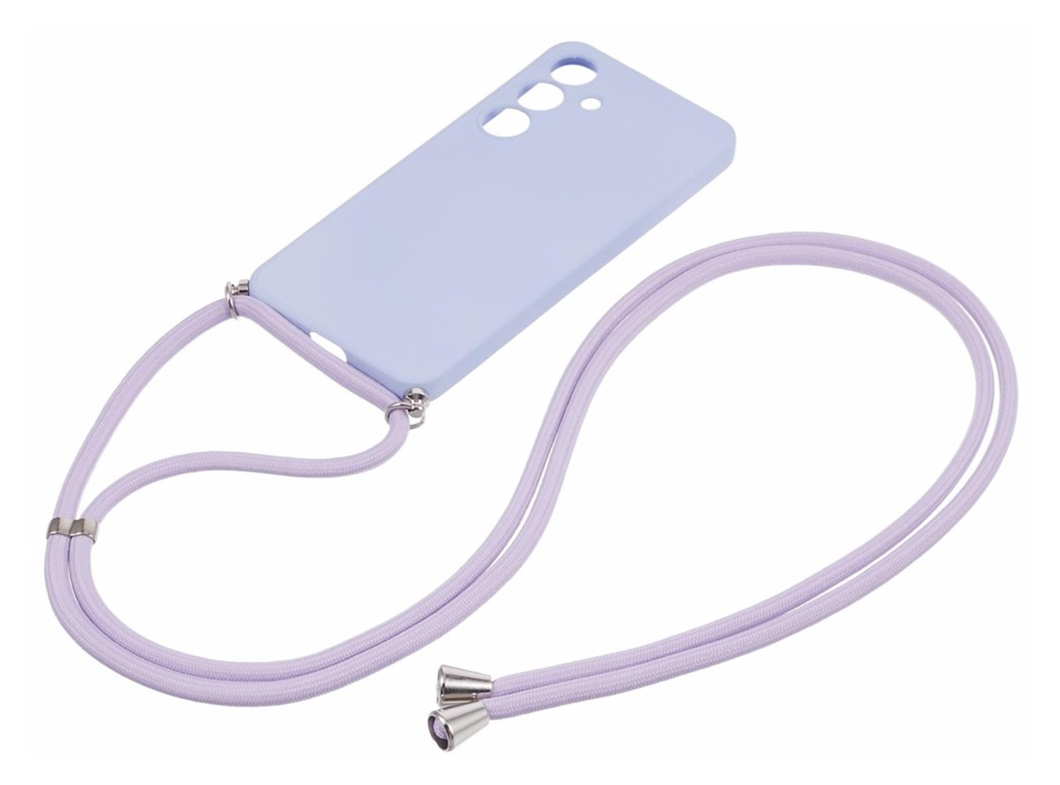 Samsung S24 Hoesje met Koord en Camera Bescherming Back Cover Lichtpaars afbeelding 6