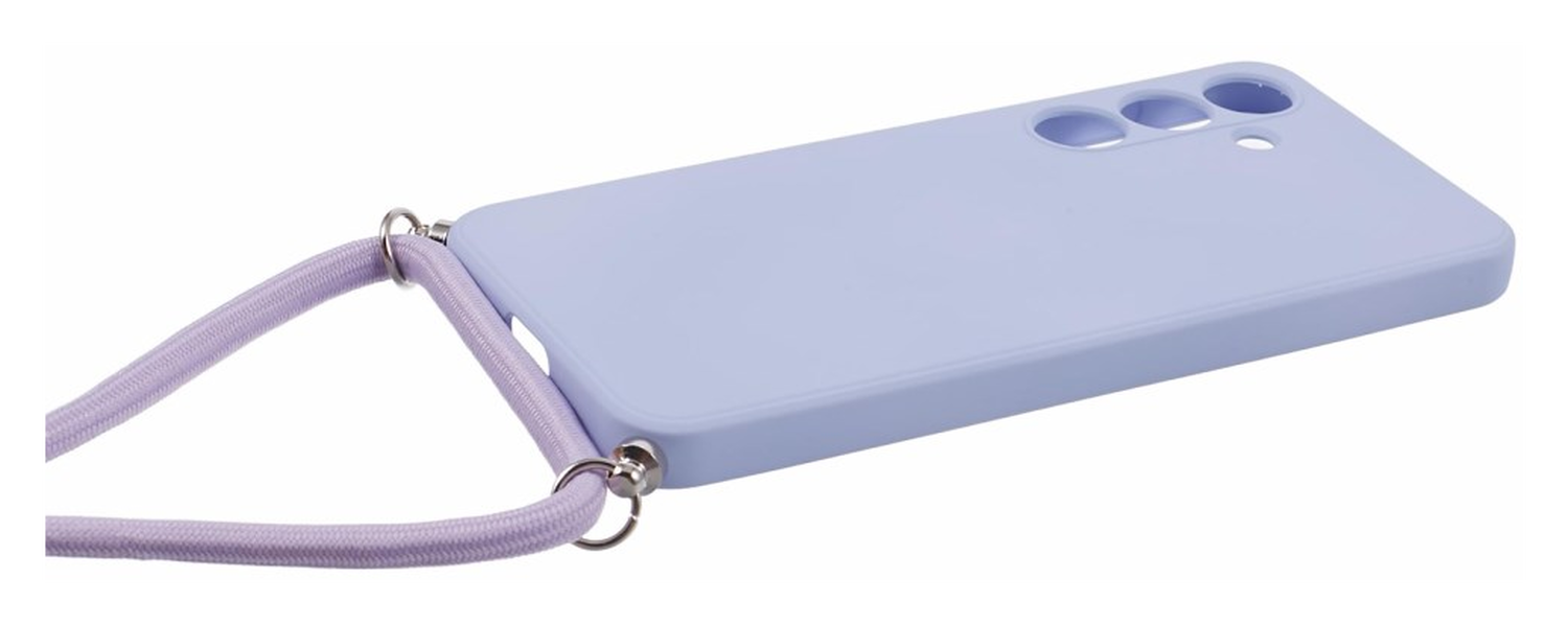 Samsung S24 Hoesje met Koord en Camera Bescherming Back Cover Lichtpaars afbeelding 7