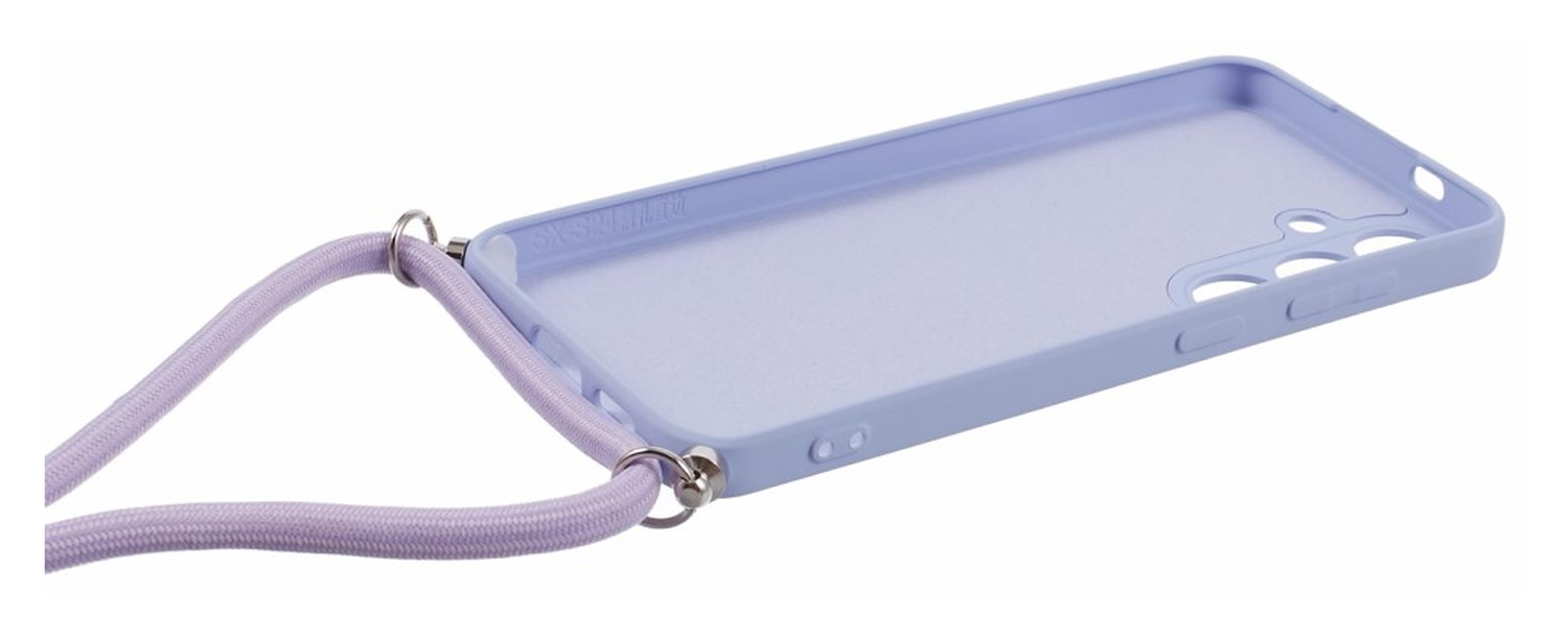 Samsung S24 Hoesje met Koord en Camera Bescherming Back Cover Lichtpaars afbeelding 8