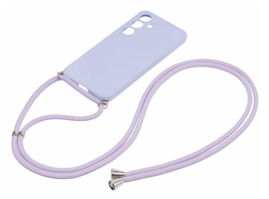 Samsung S24 Hoesje met Koord en Camera Bescherming Back Cover Lichtpaars afbeelding 6