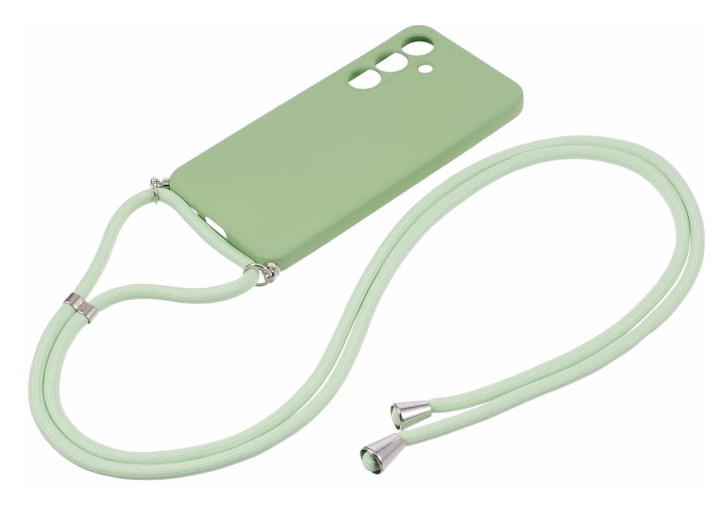 Samsung S24 Hoesje met Koord en Camera Bescherming Back Cover Matcha Groen afbeelding 6