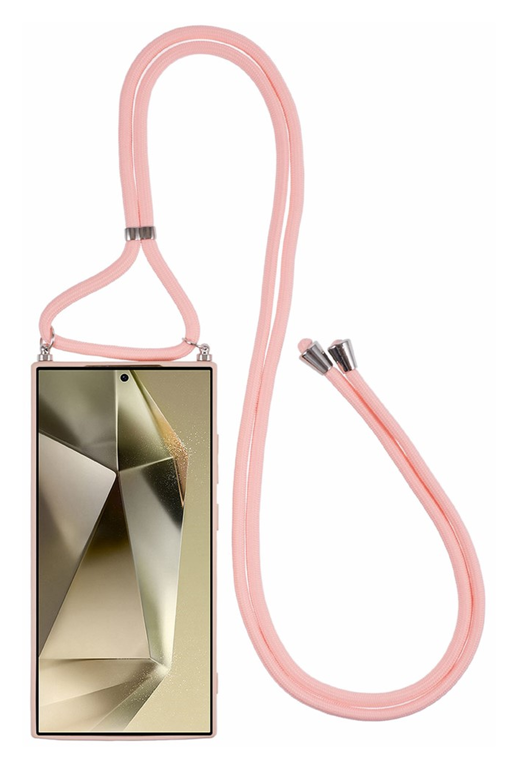 Samsung S24 Ultra Hoesje met Koord en Camera Bescherming Back Cover Roze afbeelding 8