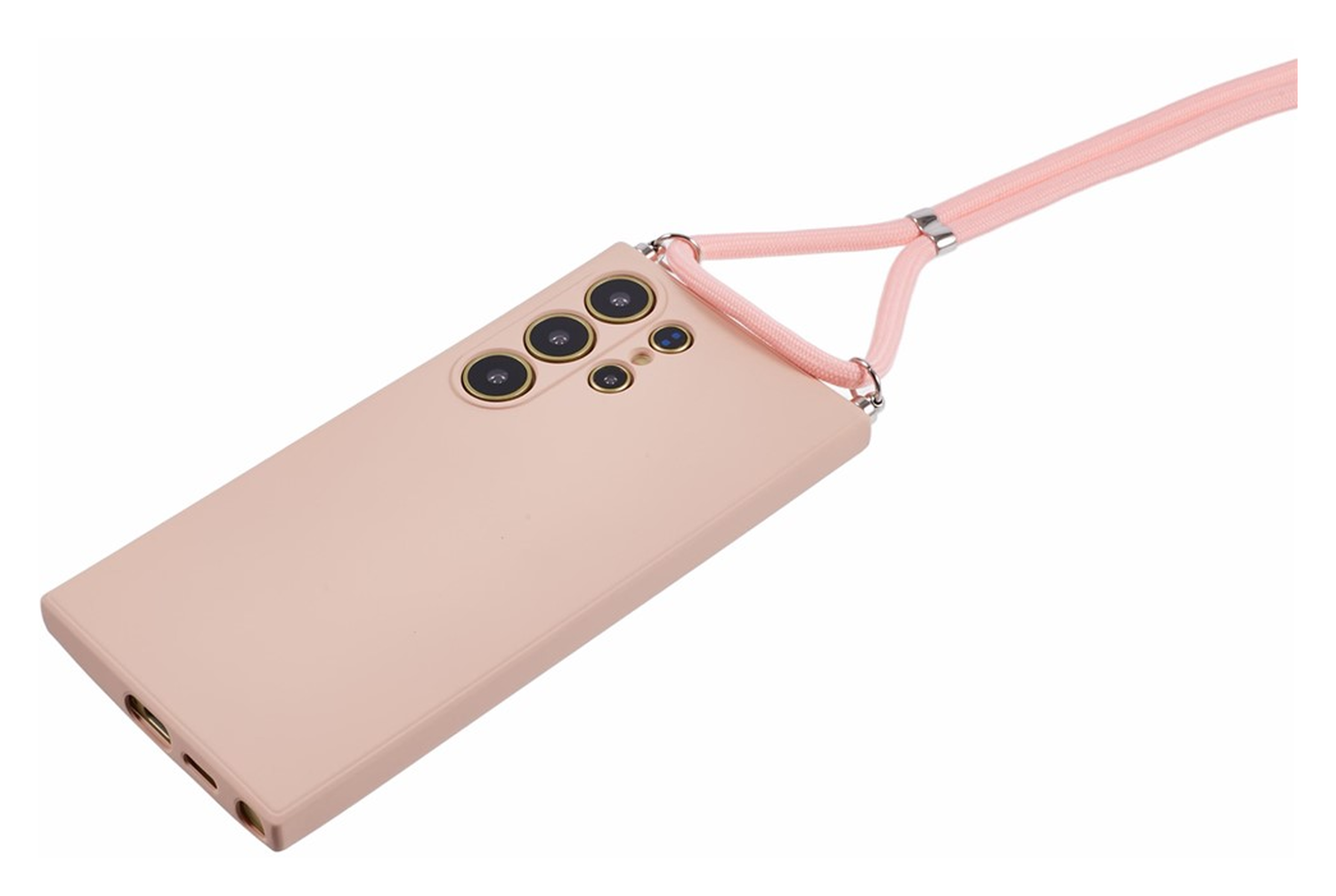 Samsung S24 Ultra Hoesje met Koord en Camera Bescherming Back Cover Roze afbeelding 9
