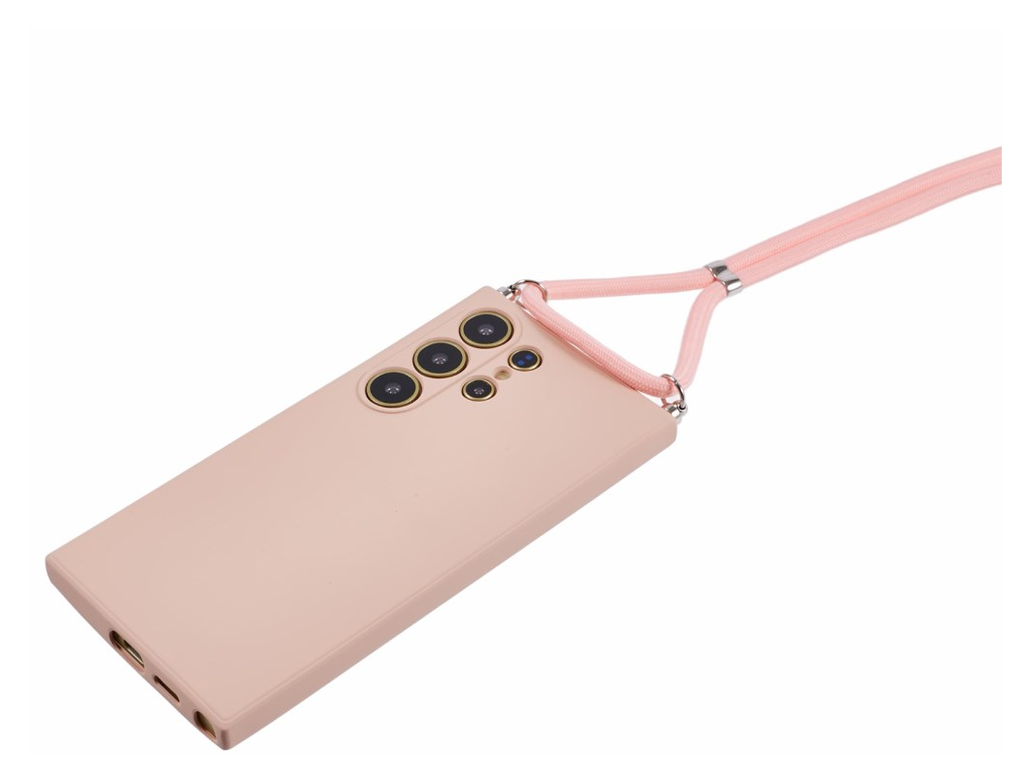 Samsung S24 Ultra Hoesje met Koord en Camera Bescherming Back Cover Roze afbeelding 7