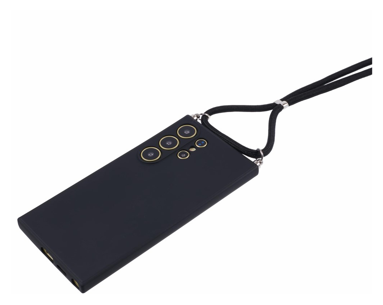 Samsung S24 Ultra Hoesje met Koord en Camera Bescherming Back Cover Zwart afbeelding 7
