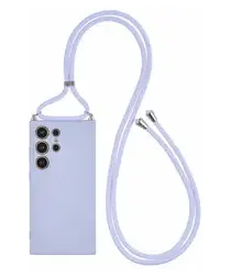 Samsung S24 Ultra Hoesje met Koord en Camera Bescherming Back Cover Lichtpaars afbeelding