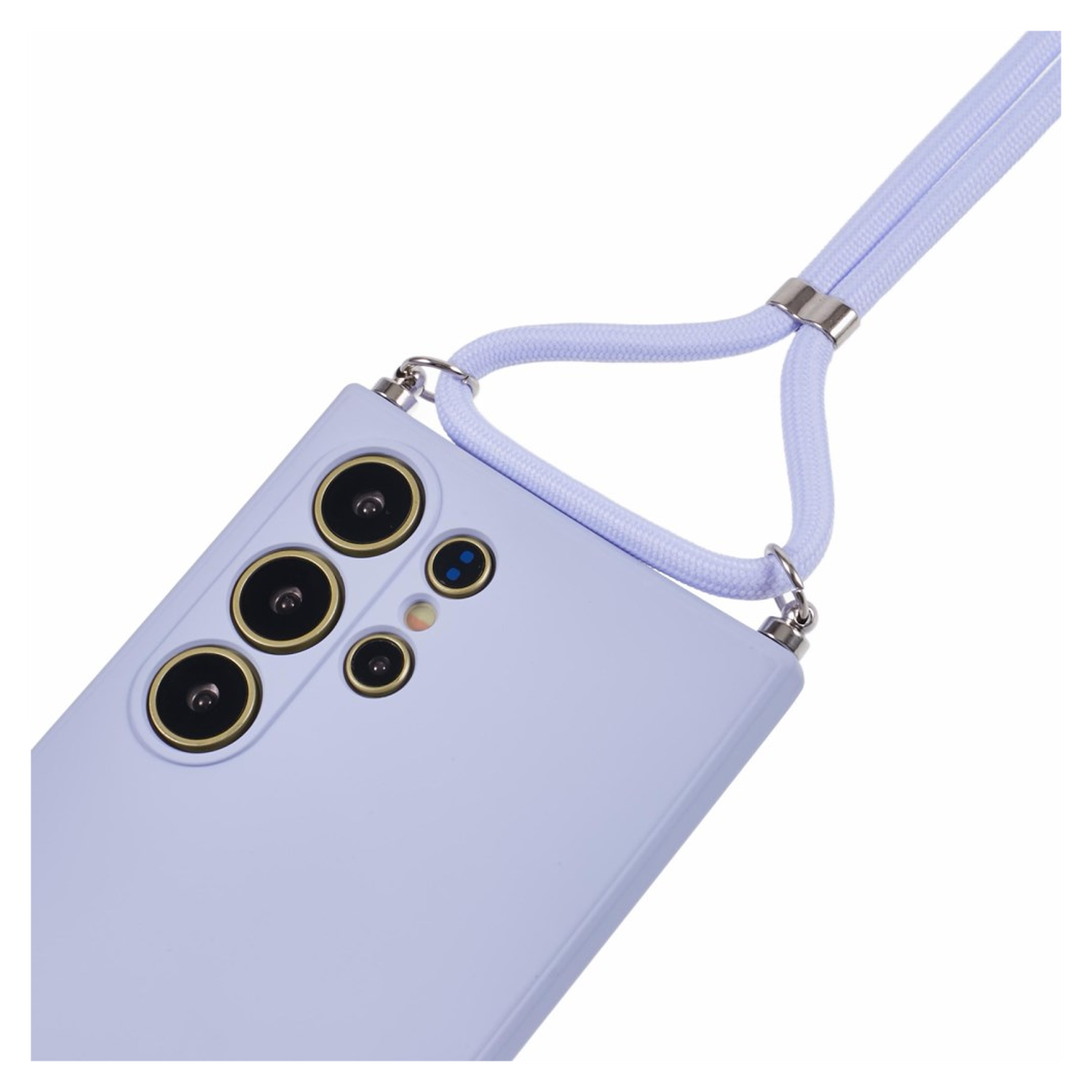 Samsung S24 Ultra Hoesje met Koord en Camera Bescherming Back Cover Lichtpaars afbeelding 8