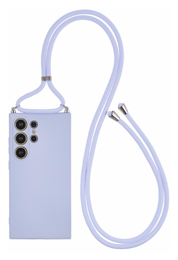 Samsung S24 Ultra Hoesje met Koord en Camera Bescherming Back Cover Lichtpaars afbeelding 1