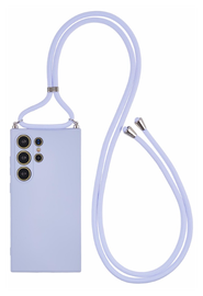 Samsung S24 Ultra Hoesje met Koord en Camera Bescherming Back Cover Lichtpaars afbeelding