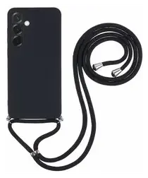 Samsung Galaxy A56 Hoesje met Koord en Camera Bescherming Back Cover Zwart afbeelding