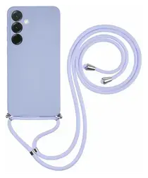 Samsung Galaxy A56 Hoesje met Koord en Camera Bescherming Back Cover Lichtpaars afbeelding