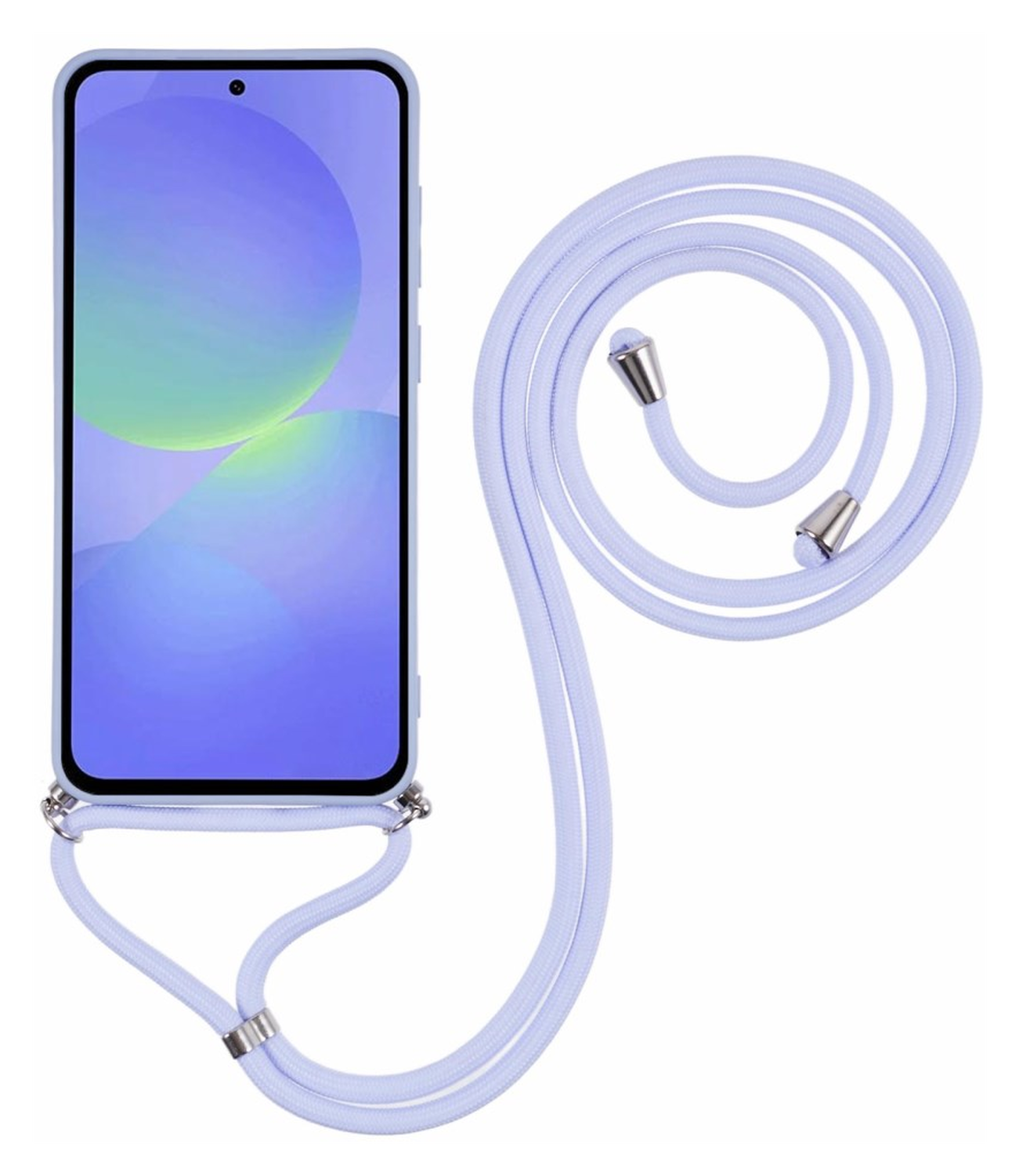 Samsung Galaxy A56 Hoesje met Koord en Camera Bescherming Back Cover Lichtpaars afbeelding 2