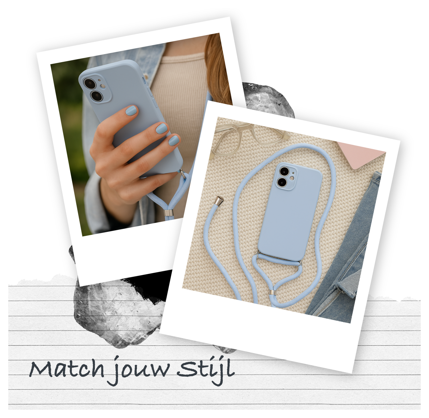 Samsung Galaxy A56 Hoesje met Koord en Camera Bescherming Back Cover Lichtpaars afbeelding 5