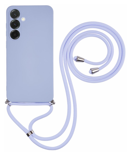 Samsung Galaxy A56 Hoesje met Koord en Camera Bescherming Back Cover Lichtpaars afbeelding 1