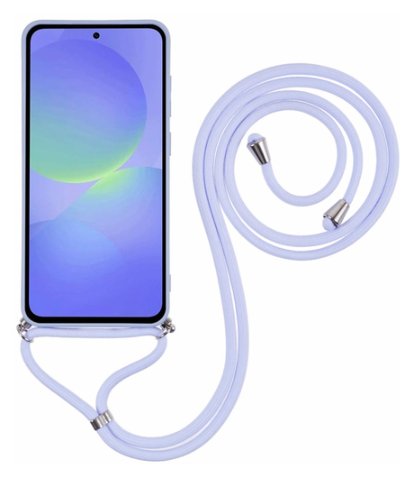 Samsung Galaxy A56 Hoesje met Koord en Camera Bescherming Back Cover Lichtpaars afbeelding 2