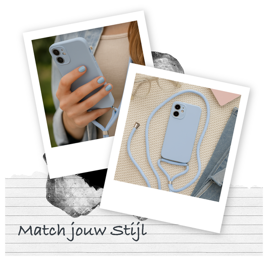 Samsung Galaxy A56 Hoesje met Koord en Camera Bescherming Back Cover Lichtpaars afbeelding 5