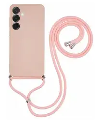 Samsung Galaxy A36 Hoesje met Koord en Camera Bescherming Back Cover Roze afbeelding