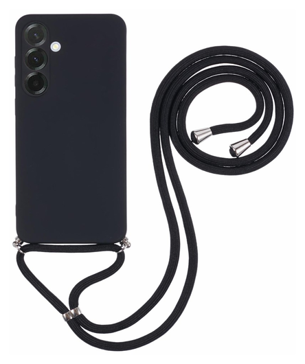 Samsung Galaxy A36 Hoesje met Koord en Camera Bescherming Back Cover Zwart afbeelding 1