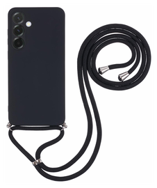 Samsung Galaxy A36 Hoesje met Koord en Camera Bescherming Back Cover Zwart
