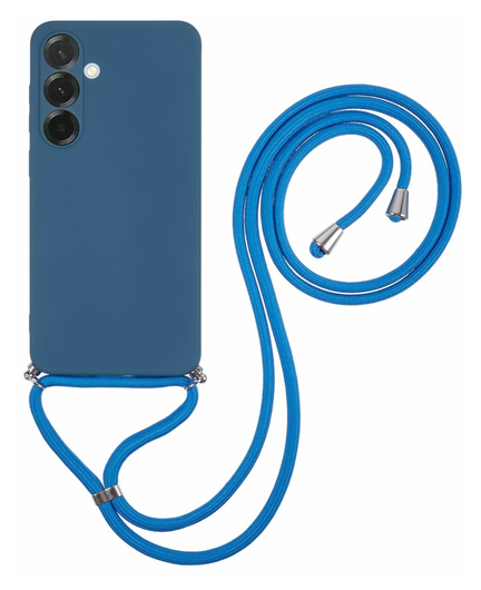 Samsung Galaxy A36 Hoesje met Koord en Camera Bescherming Back Cover Blauw afbeelding 1
