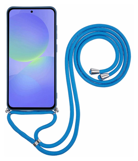 Samsung Galaxy A36 Hoesje met Koord en Camera Bescherming Back Cover Blauw afbeelding 8