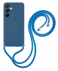 Samsung Galaxy A36 Hoesje met Koord en Camera Bescherming Back Cover Blauw afbeelding