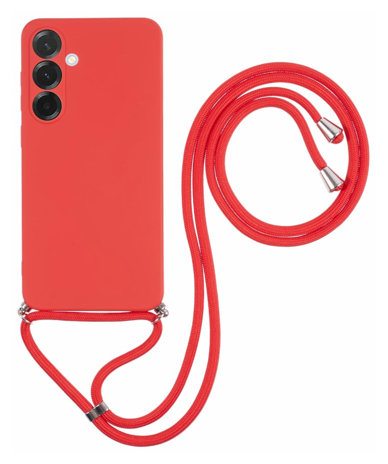 Samsung Galaxy A36 Hoesje met Koord en Camera Bescherming Back Cover Rood afbeelding 1