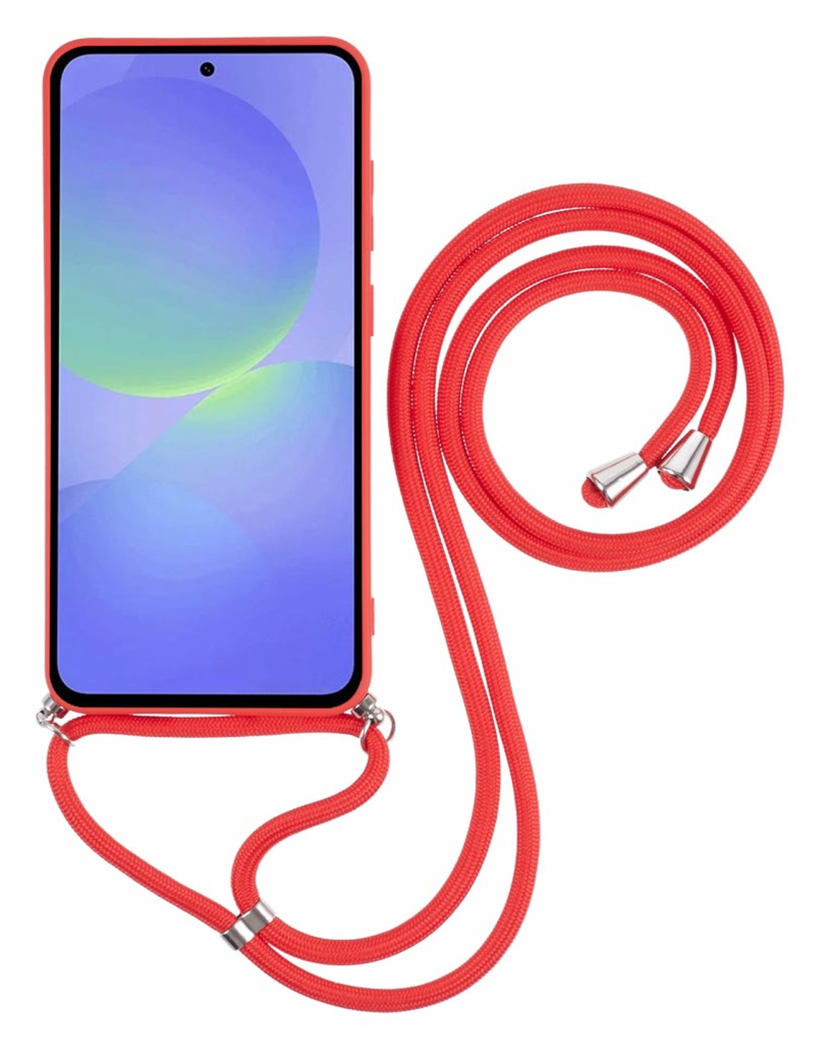Samsung Galaxy A36 Hoesje met Koord en Camera Bescherming Back Cover Rood afbeelding 6