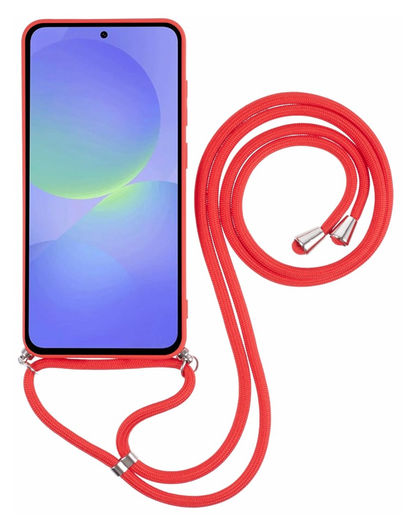 Samsung Galaxy A36 Hoesje met Koord en Camera Bescherming Back Cover Rood afbeelding 6
