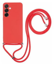 Samsung Galaxy A36 Hoesje met Koord en Camera Bescherming Back Cover Rood