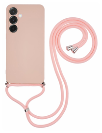 Samsung Galaxy A26 Hoesje met Koord en Camera Bescherming Back Cover Roze afbeelding