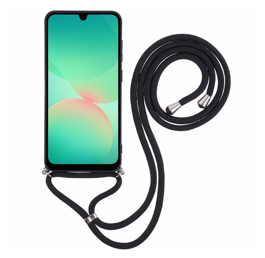 Samsung Galaxy A26 Hoesje met Koord en Camera Bescherming Back Cover Zwart afbeelding 6